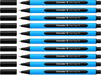 Schneider 152201 Ballpoint Pen Slider Edge with Cap XB Black Barrel Colour: Cyan-Black, 10 Count (Pack of 1