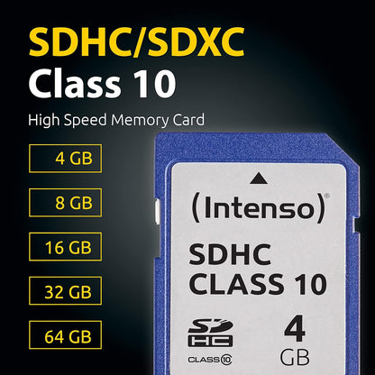 Intense 4GB SDHC - 4GB SDHC Memory Card (20 MB / s, class 10), blue 4 GB Class 10