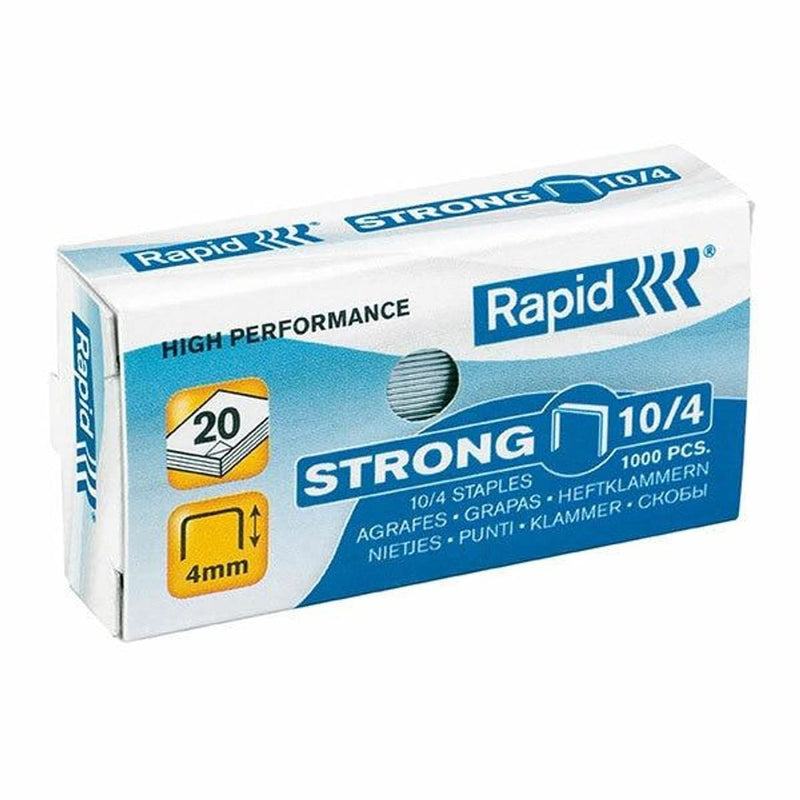 Rapid No. 10 Small Staples, For Stapling up to 10 Sheets, Use with Mini Staplers, Galvanised Wire, Box of 1000, 24862900