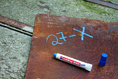 edding 950 Industry Painter - White - 1 Pen - Round Tip 10 mm - Marker for Writing On Metal, Rocks, Wood - Rough or Wet Surfaces - Permanent, Waterproof