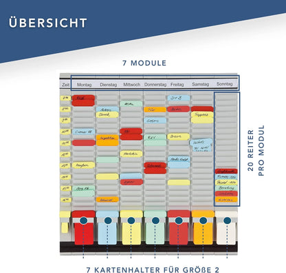 Franken PV1020 T-Card Office Planner with German Headings 47.4 x 49 cm 7 + 1 Index 20 Items