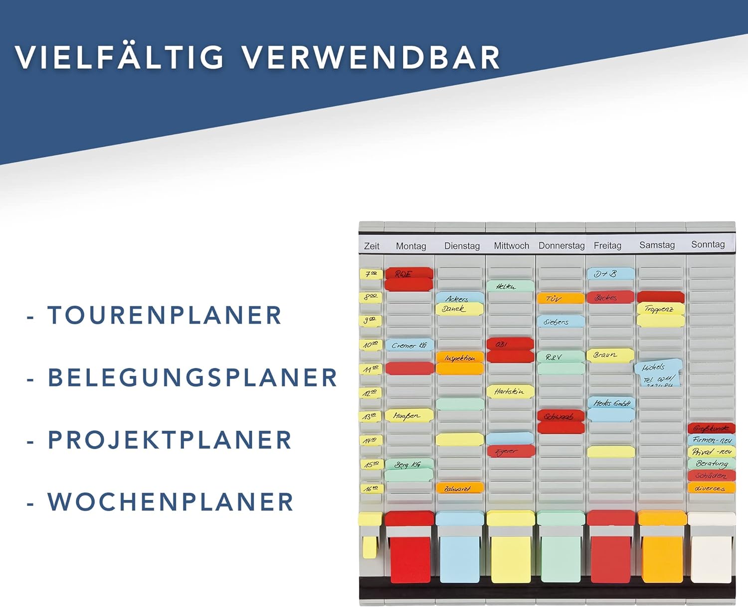 Franken PV1020 T-Card Office Planner with German Headings 47.4 x 49 cm 7 + 1 Index 20 Items