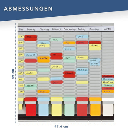 Franken PV1020 T-Card Office Planner with German Headings 47.4 x 49 cm 7 + 1 Index 20 Items