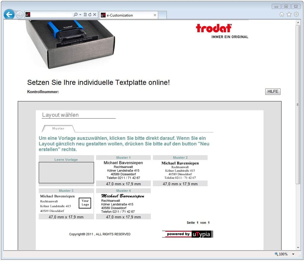 Trodat 44084 Text Stamp Self-Inking Printy 4911 4.0 – Black