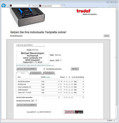 Trodat 44084 Text Stamp Self-Inking Printy 4911 4.0 – Black