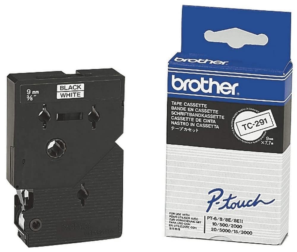 Brother - Black, white - Roll (0.9 cm) 1 cassette(s) laminated tape - for P-Touch PT-15, PT-20, PT-2000, PT-3000, PT-500, PT-5000, PT-6, PT-8, PT-8E