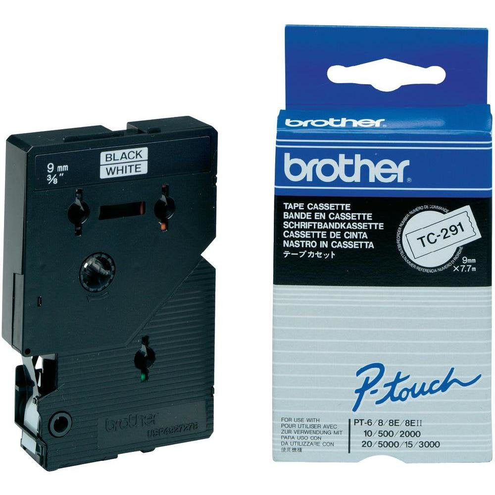 Brother - Black, white - Roll (0.9 cm) 1 cassette(s) laminated tape - for P-Touch PT-15, PT-20, PT-2000, PT-3000, PT-500, PT-5000, PT-6, PT-8, PT-8E