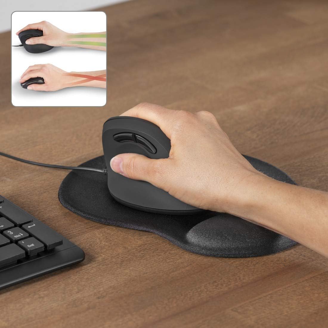 hama Mauspad Ergonomic schw
