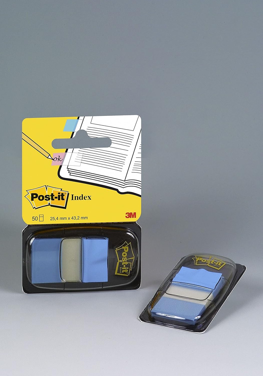 Post-it Index Medium Plastic Dispenser - Bright Blue (Pack of 50
