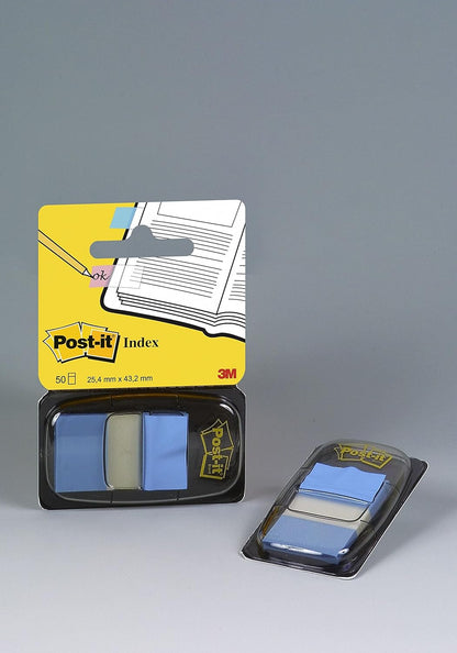 Post-it Index Medium Plastic Dispenser - Bright Blue (Pack of 50
