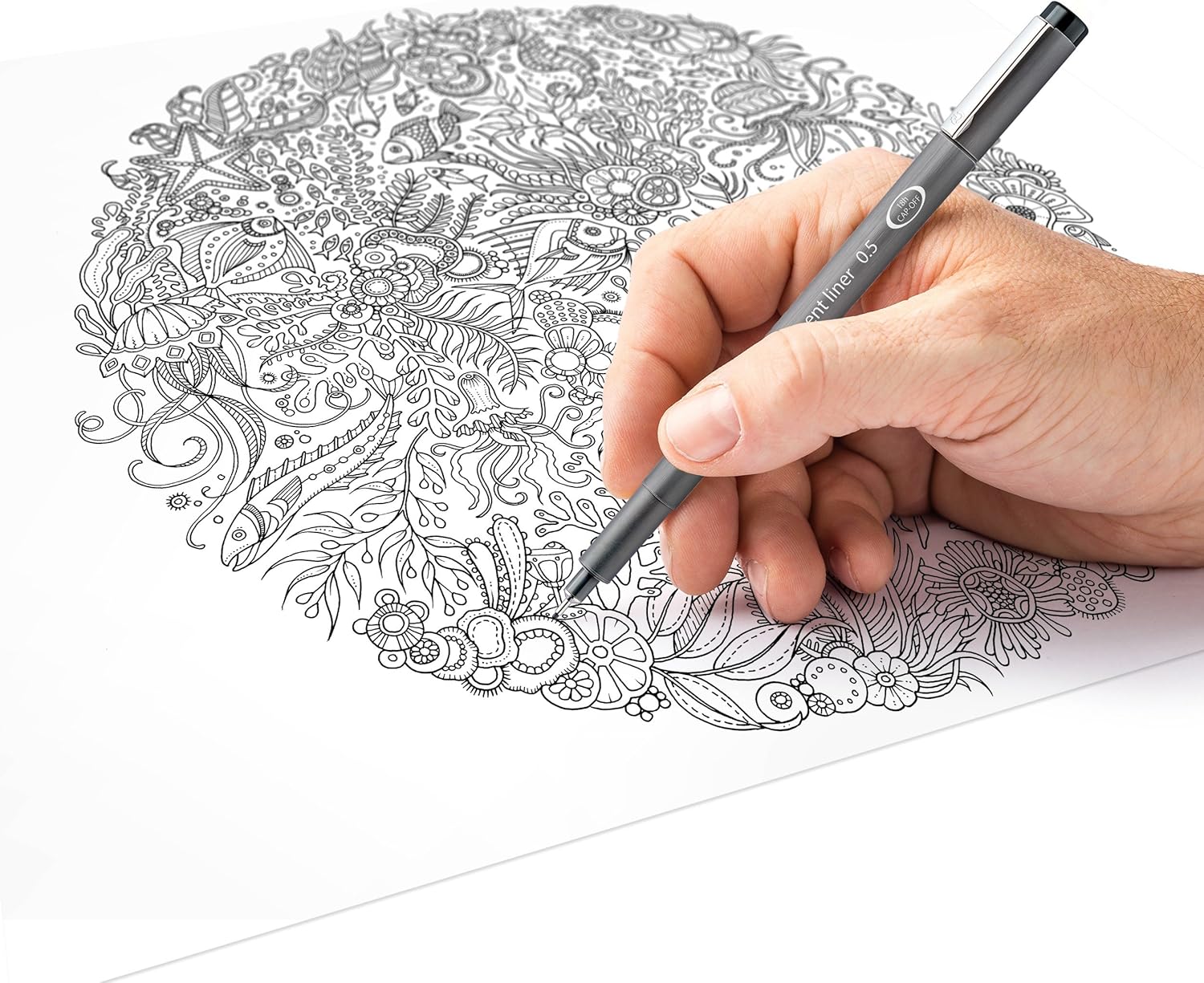 STAEDTLER ‎308 SB6P Pigment Liner Fineliner Pens with Assorted Line Width - Black (Set of 4 + 2 Free