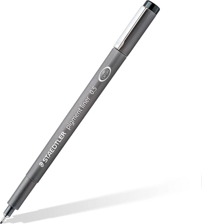 STAEDTLER ‎308 SB6P Pigment Liner Fineliner Pens with Assorted Line Width - Black (Set of 4 + 2 Free