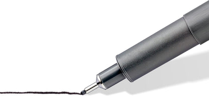 STAEDTLER ‎308 SB6P Pigment Liner Fineliner Pens with Assorted Line Width - Black (Set of 4 + 2 Free