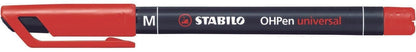 Overhead Pen - STABILO OHPen universal - Permanent Medium - Pack of 10 - red