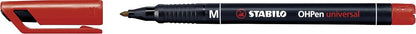 Overhead Pen - STABILO OHPen universal - Permanent Medium - Pack of 10 - red