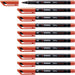 Overhead Pen - STABILO OHPen universal - Permanent Medium - Pack of 10 - red
