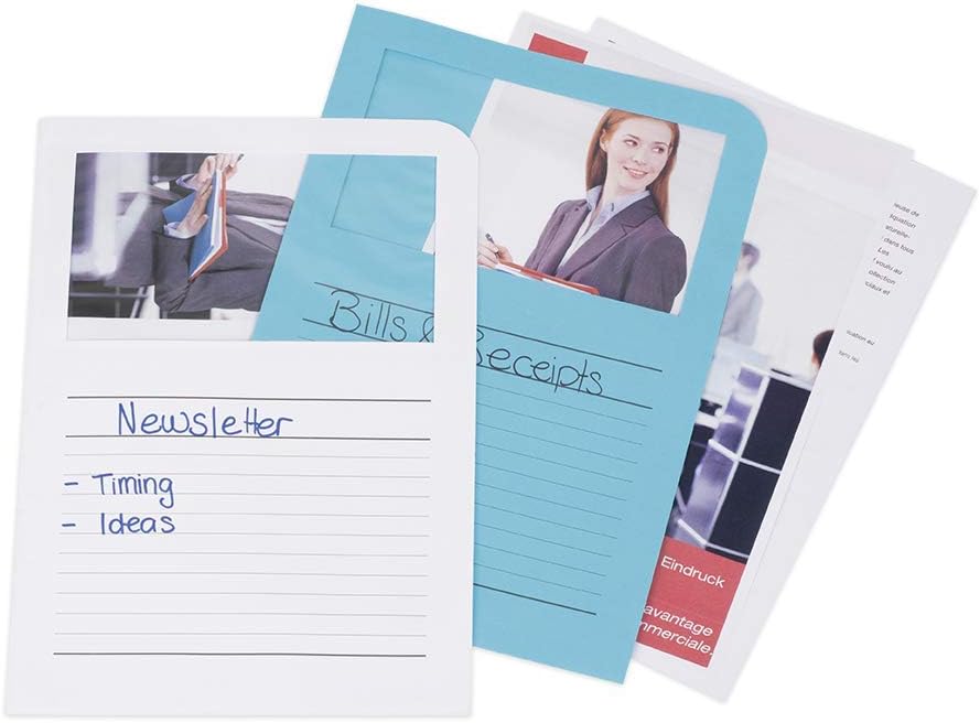 ELCO Ordo Classico 120gsm 10 Colours Ass. x 10 Paper Folders (220x310mm) with Printing and Window 180x100mm - Box 100