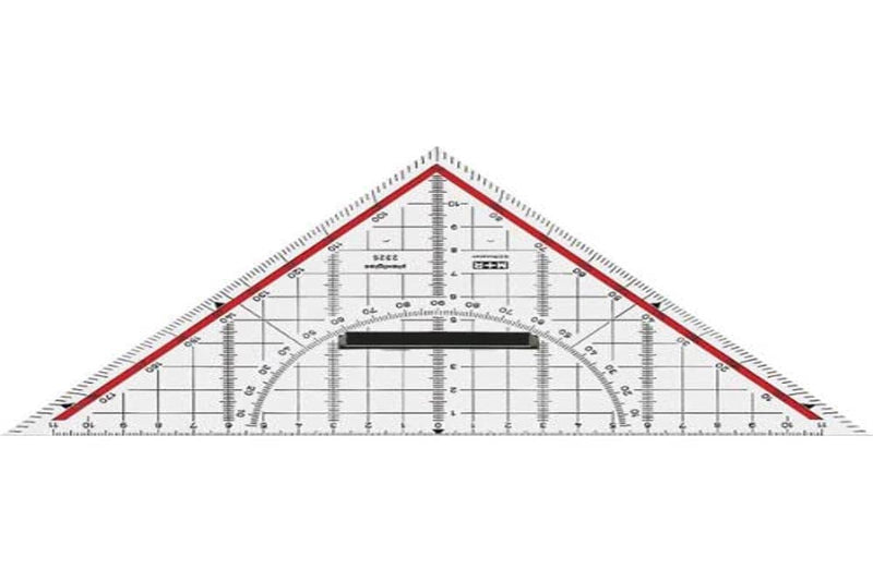 M+R 723250100 Set Square 25 cm Plexiglass Clear Backing – Red