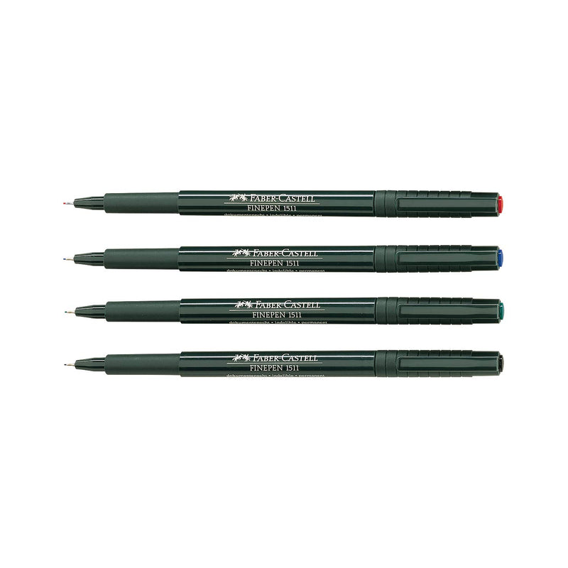 Faber-Castell Finepen 1511 Pack of 10 Felt-Tip Pens 0.4 mm Black