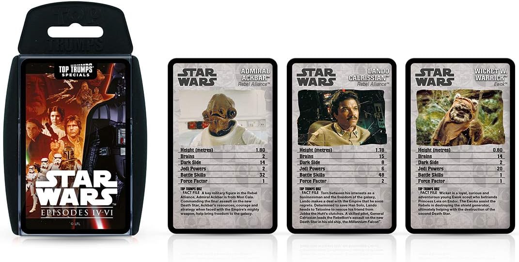 Top Trumps Star Wars Episoden 4–6 Specials Kartenspiel, Spielen mit Luke Skywalker, Darth Vader, Emperor Palpatine und Obi-Wan Kenobi, pädagogisch für 2 Spieler und ein tolles Geschenk für Kinder ab 6