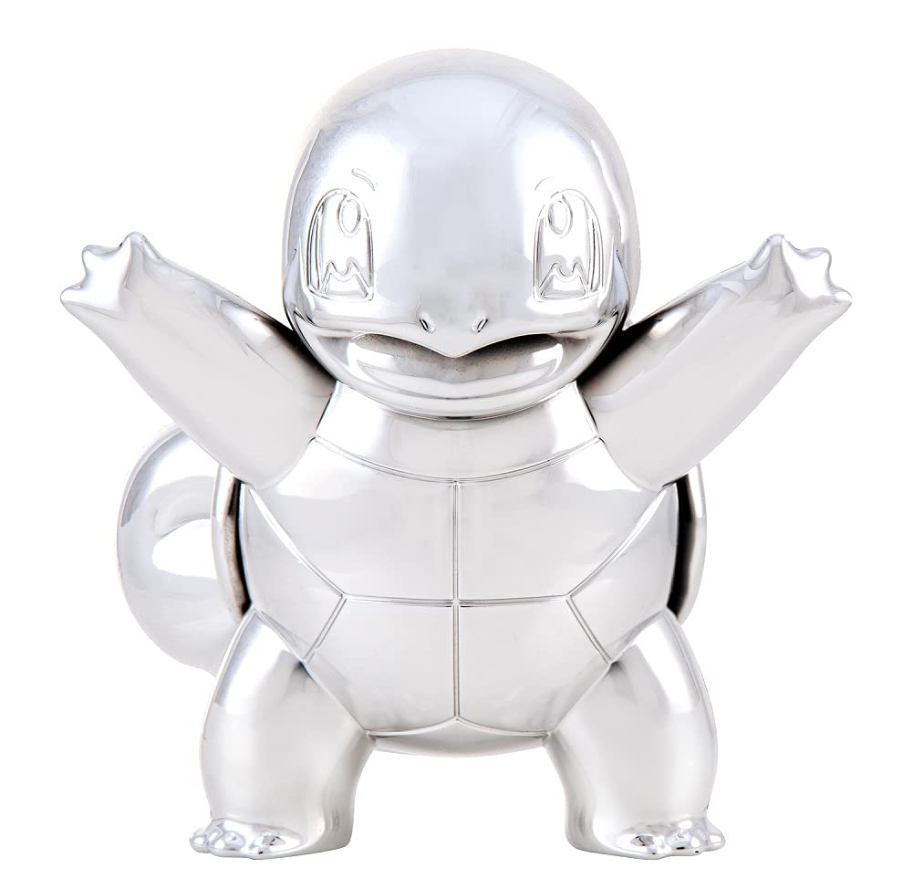 Pokemon EA 25th Celebration 3 Inch Silver Squirtle Figure, Sliver Modern