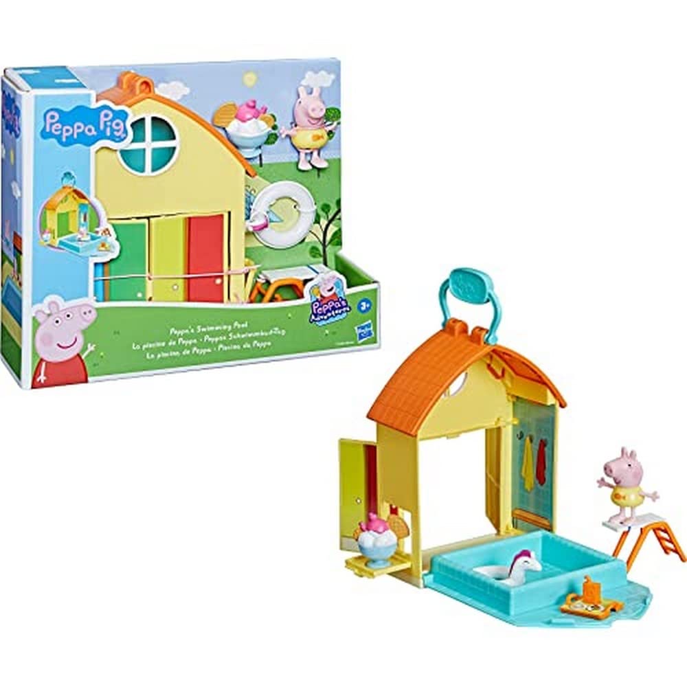 Peppa Pig F2194 Adventures Peppa’s Swimming Pool Playset Preschool Toy, Includes 1 Figure and 4 Accessories, Multicolor