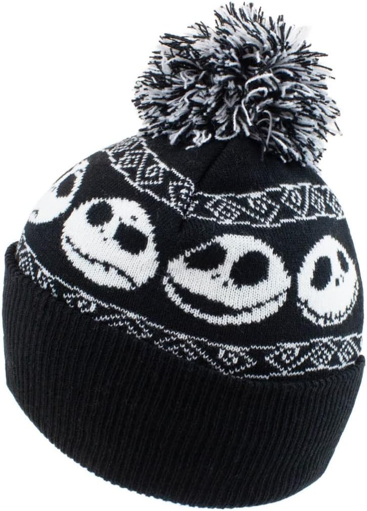 The Nightmare Before Christmas Beanie Pom-Basic Snow Cap, Multi-Coloured, One Size