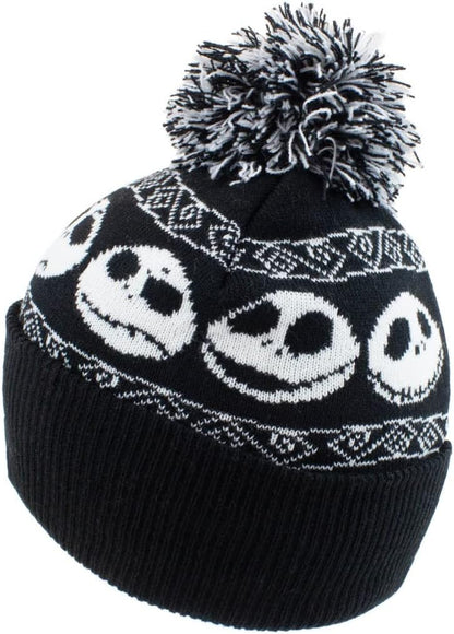 The Nightmare Before Christmas Beanie Pom-Basic Snow Cap, Multi-Coloured, One Size