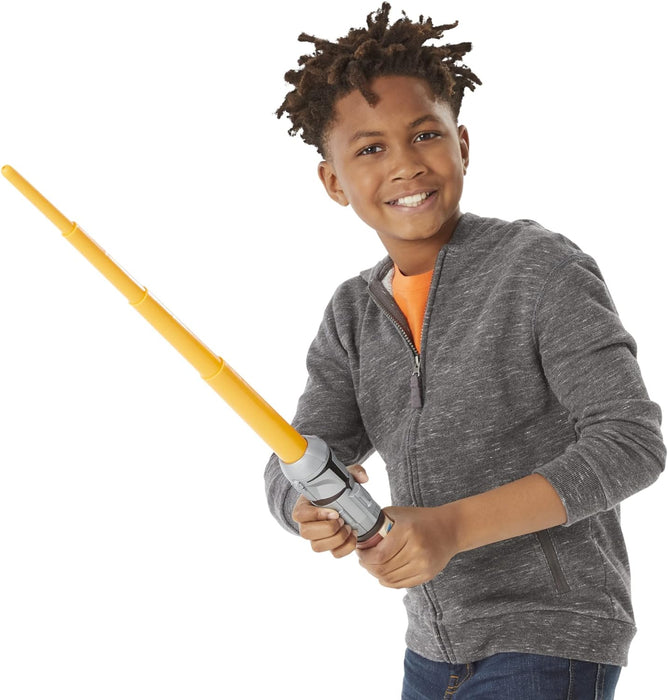 STAR WARS Lightsaber Squad The Mandalorian Extendable Orange Lightsaber Roleplay Toy for Kids Ages 4 and Up, Multicolored (F1043