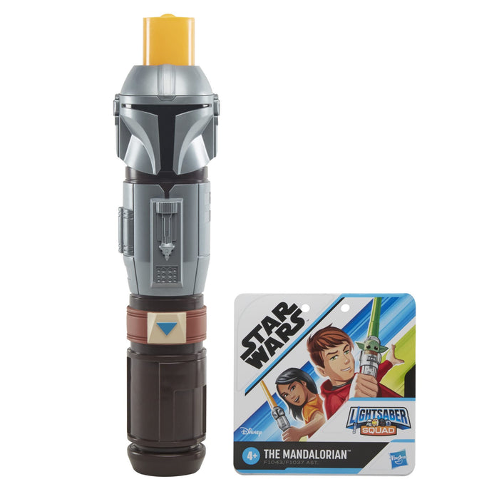 STAR WARS Lightsaber Squad The Mandalorian Extendable Orange Lightsaber Roleplay Toy for Kids Ages 4 and Up, Multicolored (F1043
