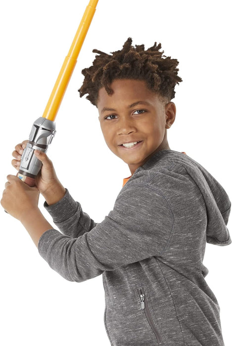 STAR WARS Lightsaber Squad The Mandalorian Extendable Orange Lightsaber Roleplay Toy for Kids Ages 4 and Up, Multicolored (F1043