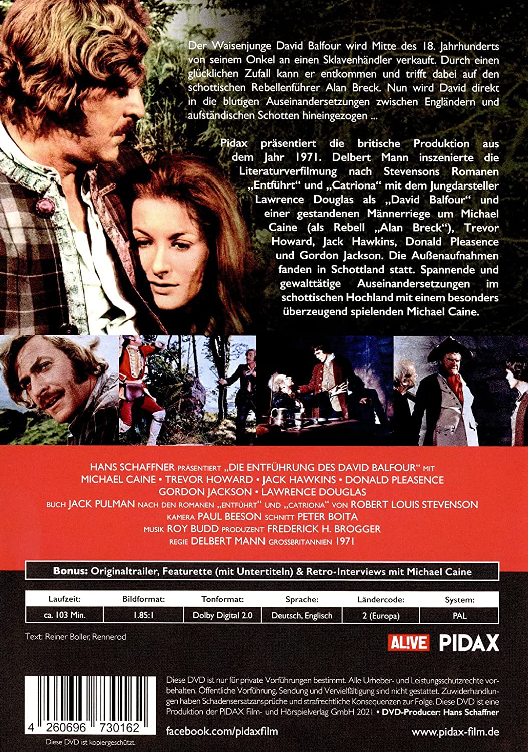Die Entführung des David Balfour (Kidnapped) / Starbesetzte Verfilmung der bekannten Robert-Louis-Stevenson-Geschichte (Pidax Film-Klassiker