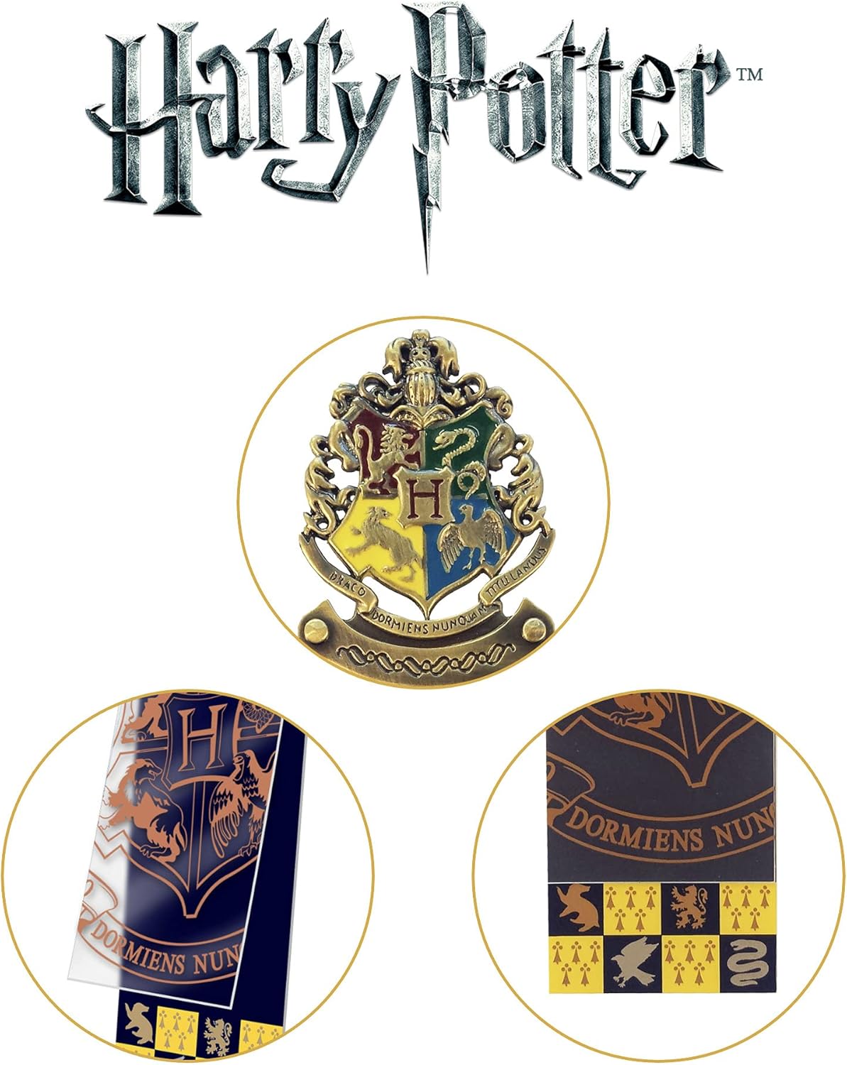 The Noble Collection Harry Potter Hogwarts Crest Bookmark - 6.7in (17cm) Die Cast Metal, PVC and Card Bookmark - Officially Licensed Film Set Movie Gifts Stationery