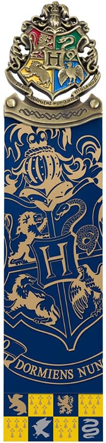 The Noble Collection Harry Potter Hogwarts Crest Bookmark - 6.7in (17cm) Die Cast Metal, PVC and Card Bookmark - Officially Licensed Film Set Movie Gifts Stationery