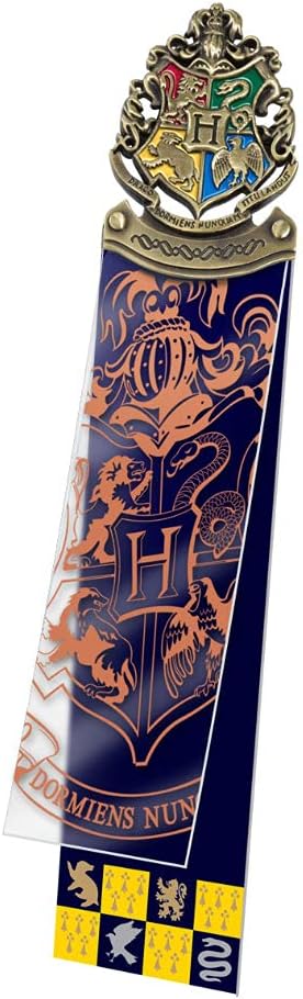 The Noble Collection Harry Potter Hogwarts Crest Bookmark - 6.7in (17cm) Die Cast Metal, PVC and Card Bookmark - Officially Licensed Film Set Movie Gifts Stationery
