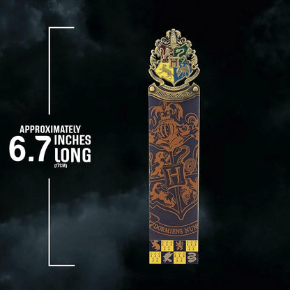 The Noble Collection Harry Potter Hogwarts Crest Bookmark - 6.7in (17cm) Die Cast Metal, PVC and Card Bookmark - Officially Licensed Film Set Movie Gifts Stationery
