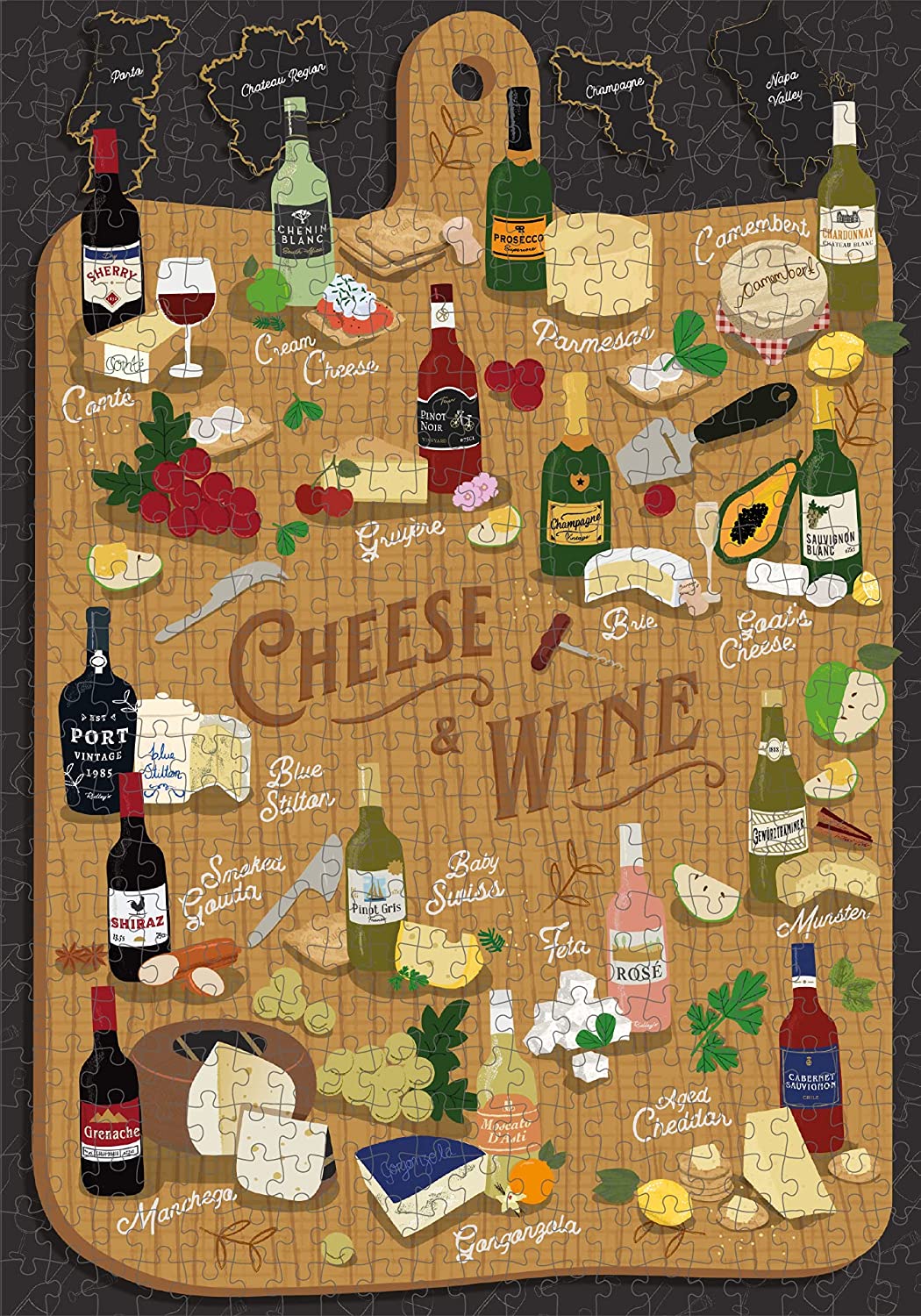 Ridley's- Queso y Vino Rompecabezas, Multicolor, 500 Piece (0810073340640