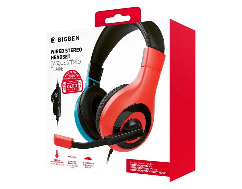 BigBen Wired Stereo Headset (Red/Blue) Nintendo Switch (Headset) (Nintendo Switch
