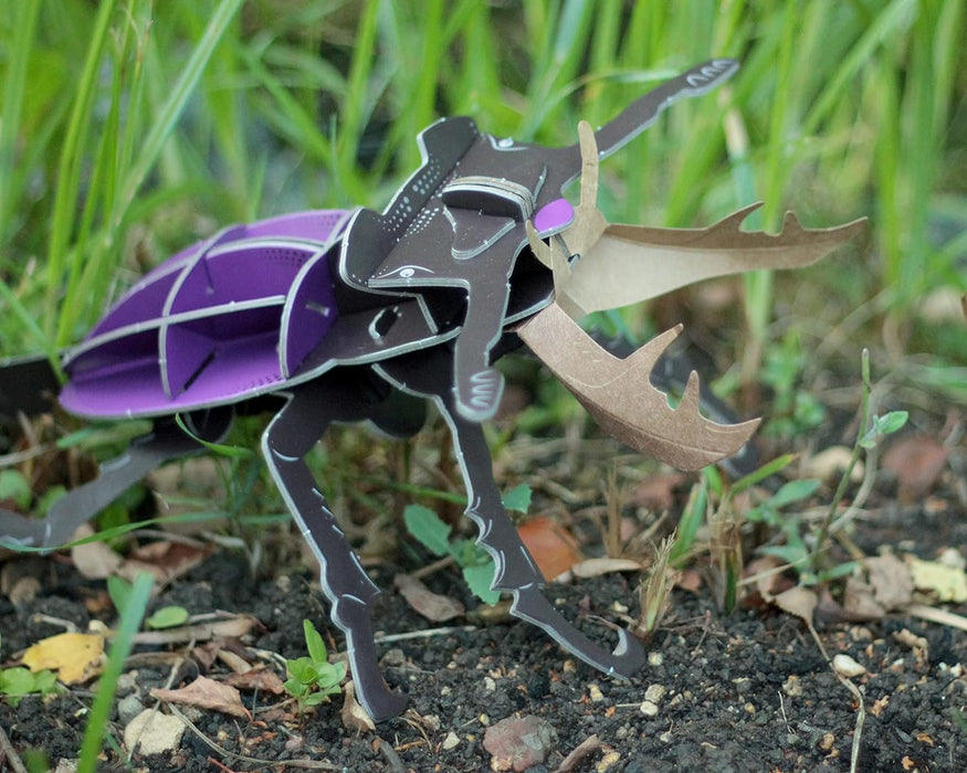 Build Your Own Striking Stag Beetle - Pull Tab Pincer Snapping Action - Eco Friendly Cardboard Craft Kit - Ages 8+
