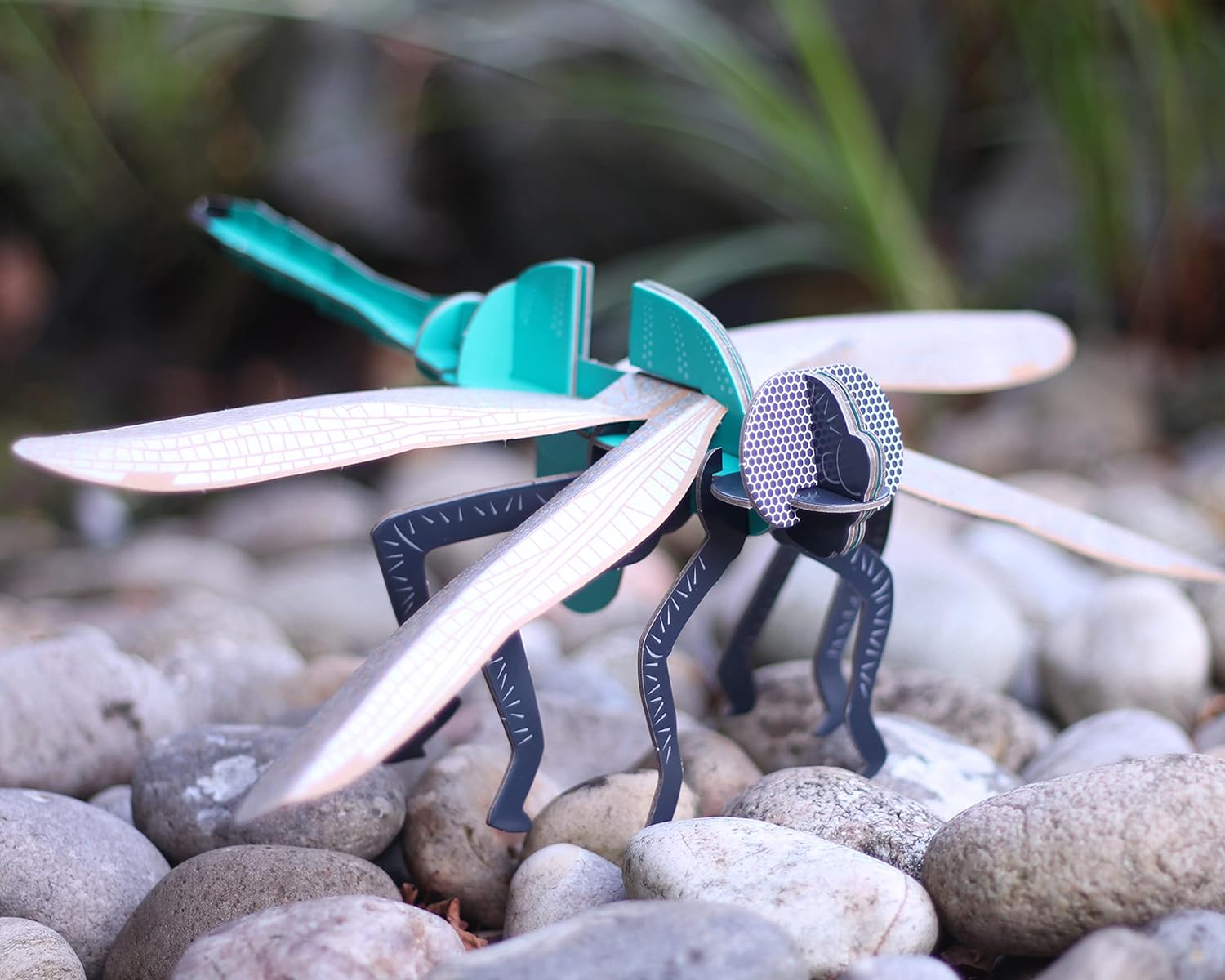 Build Your Own Beautiful Dragonfly - Pull Tab Flapping Wing Action - Eco Friendly Cardboard Craft Kit - Ages 8+