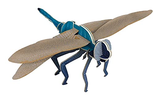 Build Your Own Beautiful Dragonfly - Pull Tab Flapping Wing Action - Eco Friendly Cardboard Craft Kit - Ages 8+