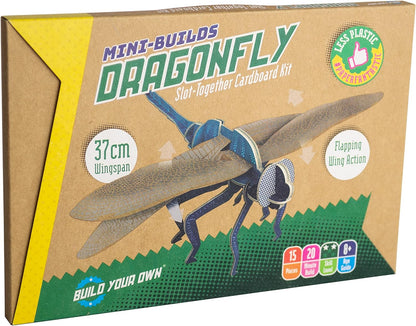 Build Your Own Beautiful Dragonfly - Pull Tab Flapping Wing Action - Eco Friendly Cardboard Craft Kit - Ages 8+
