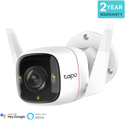 Tp Link Tapo Outdoor Security Wifi Camera White With Ultra Hd Night Vision And Motion Detection