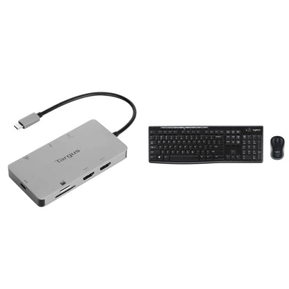 Targus Docking Station USB-C Dual HDMI 4K Monitor Display Ports, Gigabit Ethernet, Micro SD, 2x USB 3.0 (DOCK423EU