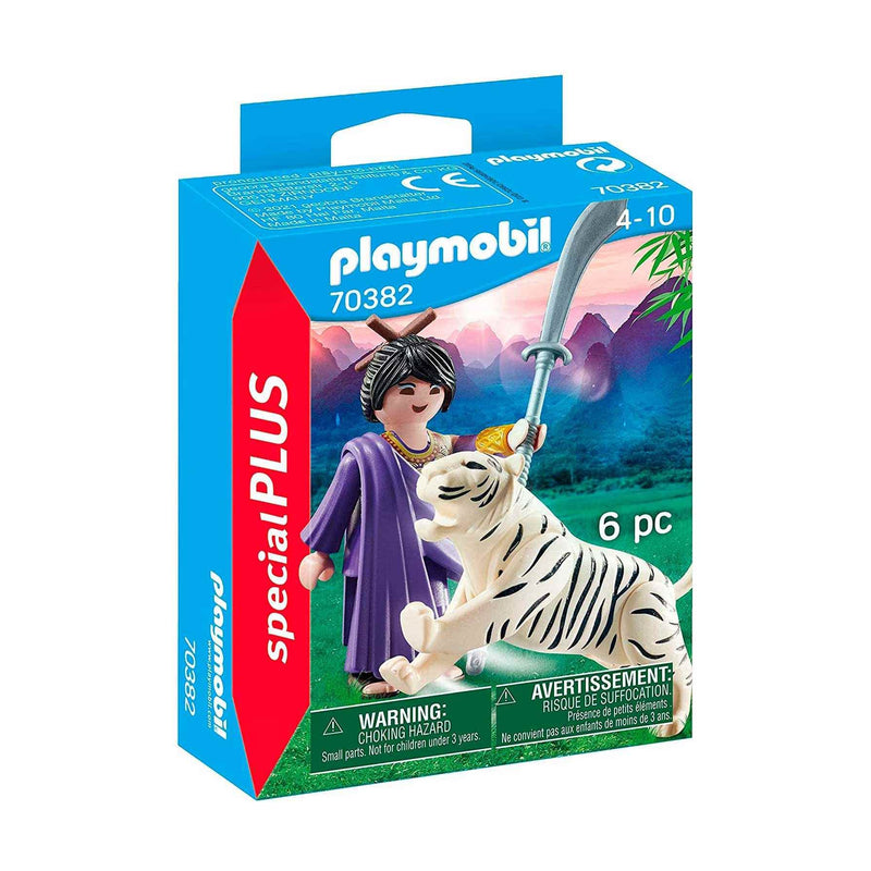 Playmobil 70382 Special Plus Fighter with Tiger, Fun Imaginative Role-Play, PlaySets Suitable for Children Ages 4+