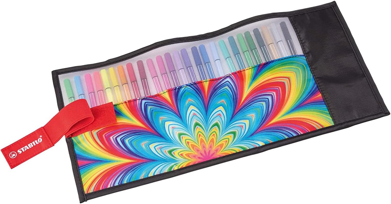 Rotulador premium STABILO Pen 68 - Estuche ARTY rollerset con 25 colores (5 neón)