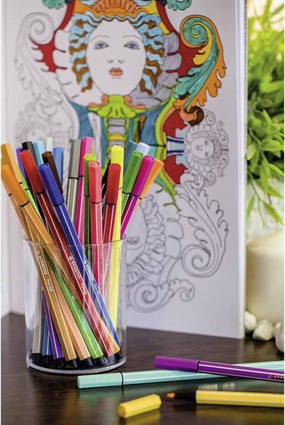 Rotulador premium STABILO Pen 68 - Estuche ARTY rollerset con 25 colores (5 neón)