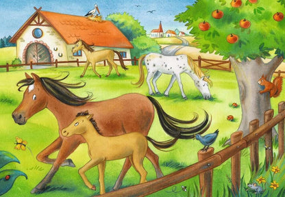Ravensburger Children's Puzzle - 05178 Holidays on the Horse Farm - Puzzle for Children from 3 Years with 2 x 12 Pieces