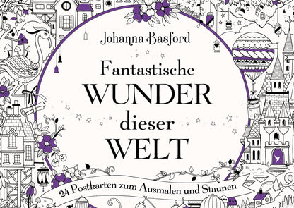 Fantastische Wunder dieser Welt: 24 Postkarten zum Ausmalen und Staunen