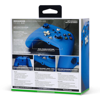 PowerA Enhanced Wired Controller for Xbox - Blue, Gamepad, Wired Video Game Controller, Gaming Controller, Xbox Series X|S